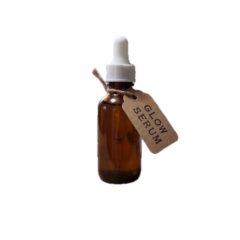 A serum bottle cut out of a cluttered photo, on white