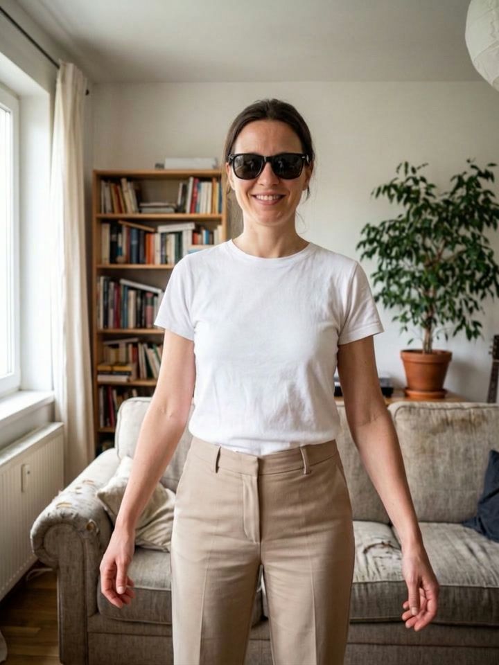 The same woman wearing dark sunglasses
